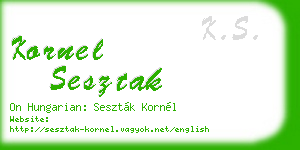 kornel sesztak business card