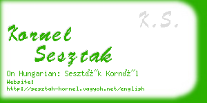 kornel sesztak business card